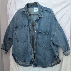 Zara oversized denim jacket shirt, Women’s XL